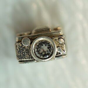 Pandora Sterling Silver Camera Charm w/Flash Stone